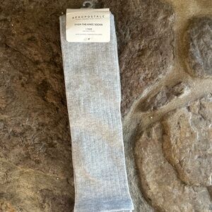 Aeropostale Light Heather Gray Casual Knee-High Socks